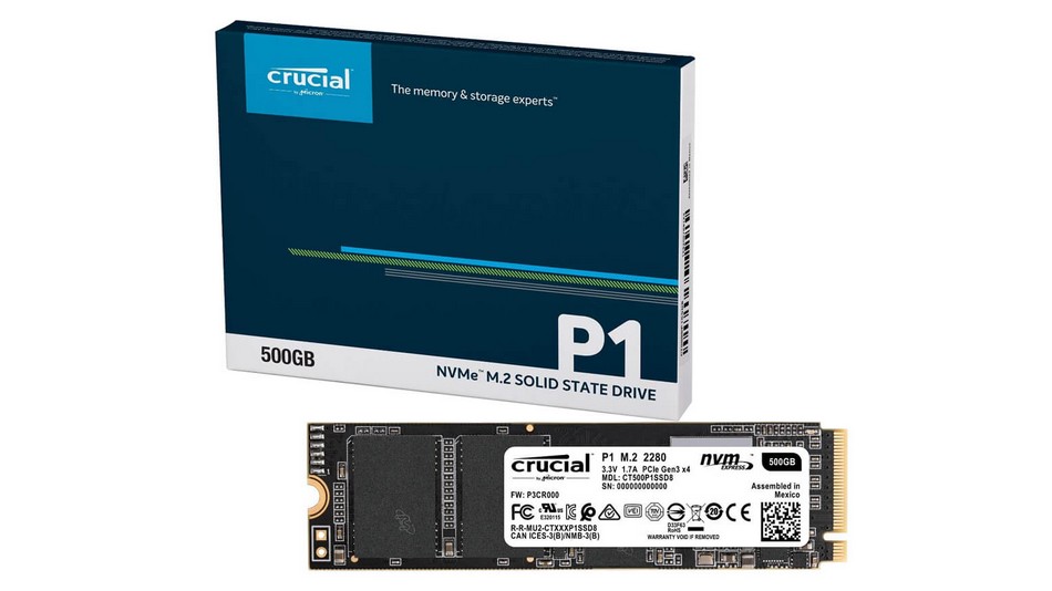 Crucial P1 M.2 PCIe NVMe 500 Go, pour les petits budgets